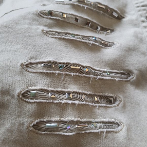 Lafei-Nier Cotton Embellished Shirt, ~Sz Medium - Picture 4 of 8